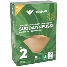Fredman suodatinpussi No 2 valkaisematon 100kpl