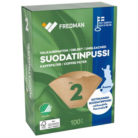 Fredman suodatinpussi No 2 valkaisematon 100kpl