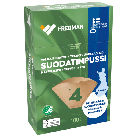 Fredman suodatinpussi No 4 valkaisematon 100kpl
