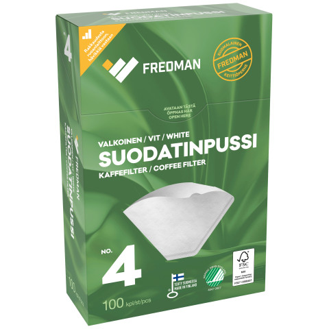 Fredman suodatinpussi No 4 valkoinen 100kpl