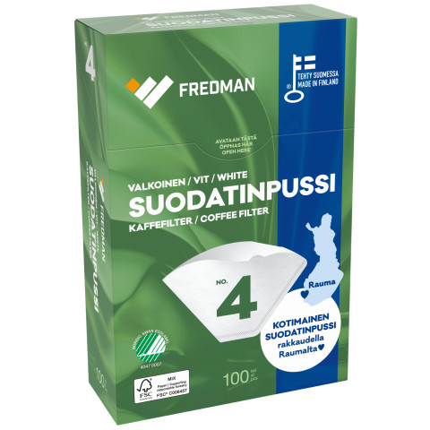 Fredman suodatinpussi No 4 valkoinen 100kpl