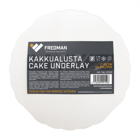 Fredman kartonkinen kakkualusta pyöreä Ø 25cm